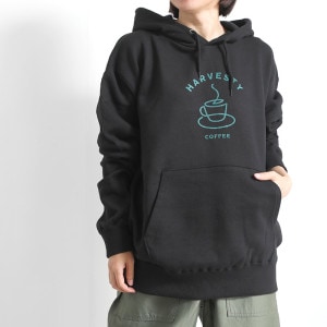 HARVESTYSHOP SWEAT HOODIE COFFEE BLACK