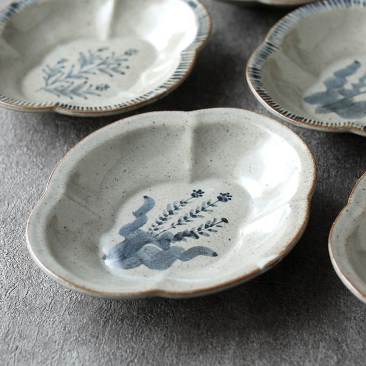 加藤舞｜鍔縁木瓜皿 M 呉須絵 | 趣佳[syuca.jp] オンラインショップ