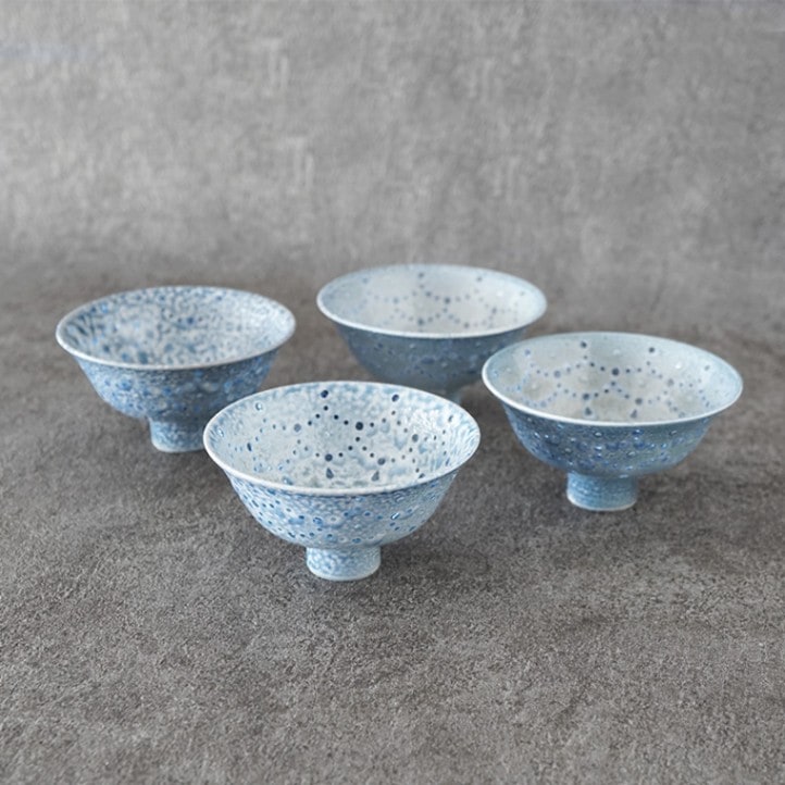 大井寛史×酒井敦志之コラボ｜青塩釉 蛍手 平杯 | 趣佳[syuca.jp