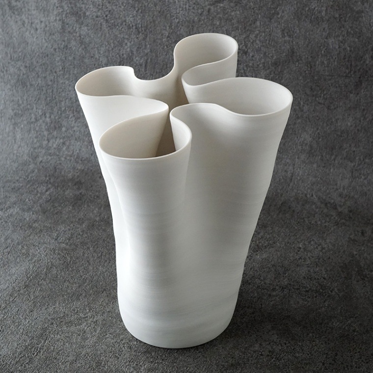 村上雄一 花器 村上雄一｜白磁輪花茶海バックハンドル | 趣佳[syuca.jp] オンライン