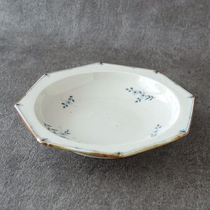 志村和晃　白磁　器　作家 志村和晃 白磁 器 作家 志村和晃 染付だみ花輪花6寸皿