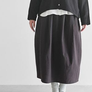 美品☆HUISハウス　ウォッシャブルウールスカート　遠州織物　ブラック HUIS ハウス HUIS×尾州 ウールトロコクーンスカート ブラック レディス