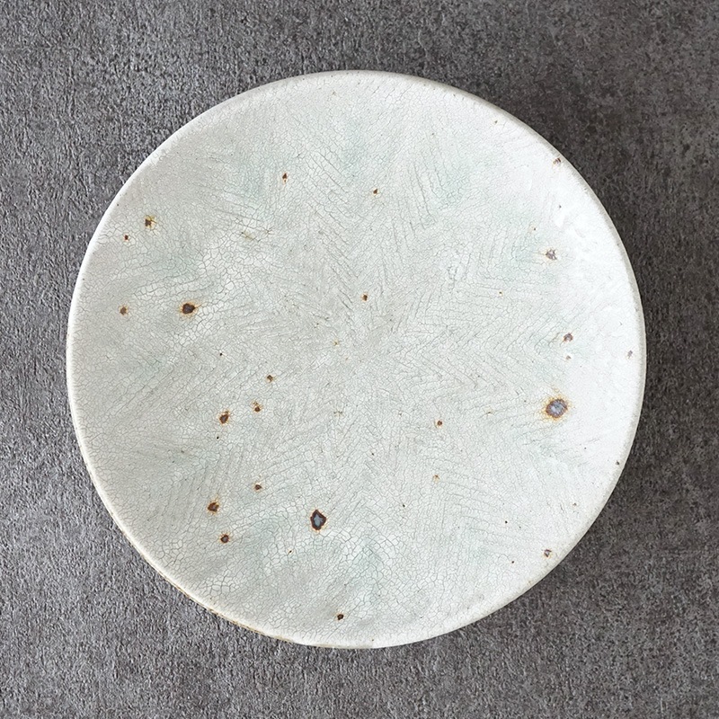 池田大介｜ヘリンボーンヒビ粉引 7寸皿 | 趣佳[syuca.jp] オンライン
