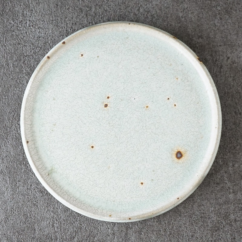池田大介｜ヒビ粉引 リムフラットプレート | 趣佳[syuca.jp