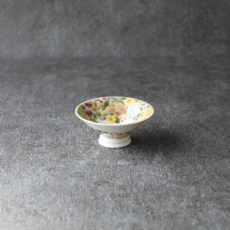 岳中爽果｜平杯 猫×草木実花 上絵付け 透明 | 趣佳[syuca.jp