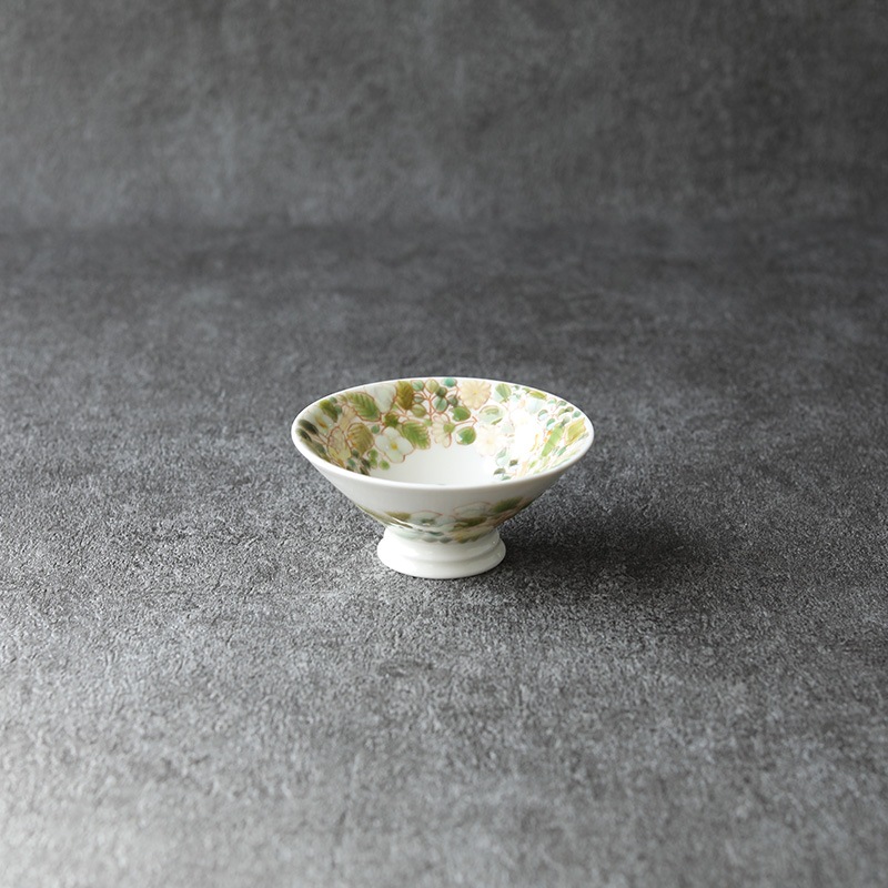 岳中爽果｜平杯 鳥×草木実花 上絵付け 透明 | 趣佳[syuca.jp