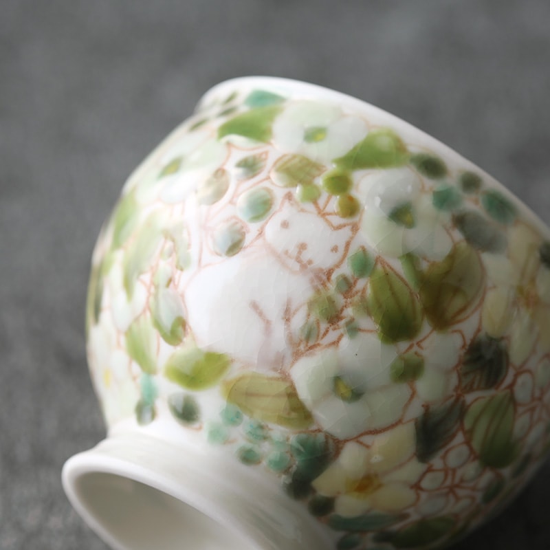 岳中爽果｜ぐい呑み 動物×草木実花 上絵付け 透明 | 趣佳[syuca.jp