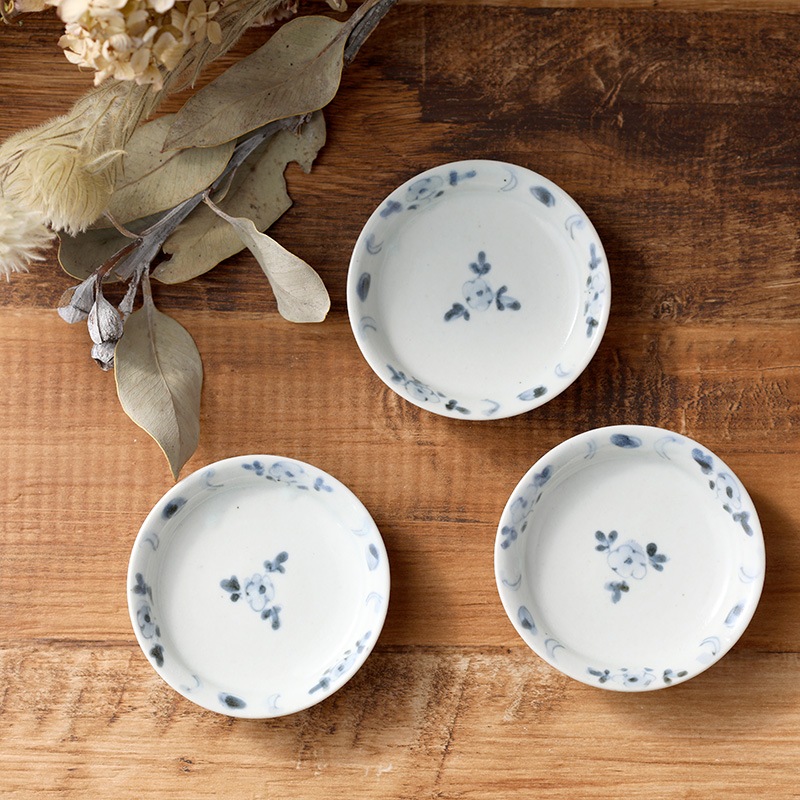 佐藤もも子 市松窓絵ハーブ文板皿