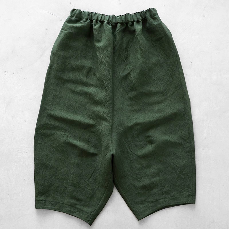 HUIS｜バンブーリネンサルエルバルーンパンツ エバーグリーン【ユニ
