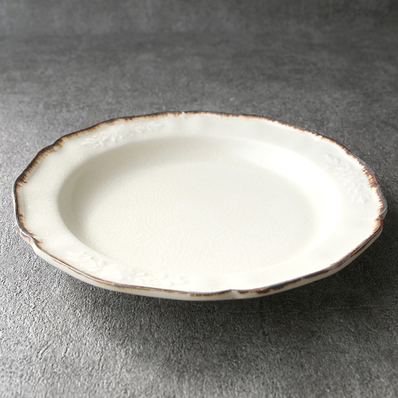 阿部慎太朗　花形リムレリーフ深皿7寸/2客 阿部慎太朗｜花形リム皿7寸 オリーブ | 趣佳[syuca.jp] オンライン