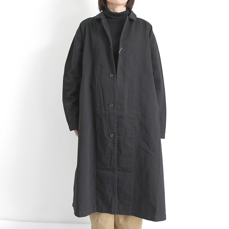 HARVESTY ハーベスティ　チノクロスオーバーコート　ブラック　サイズ1 HARVESTY｜チノオーバーハーフコート BLACK | 趣佳[syuca.jp