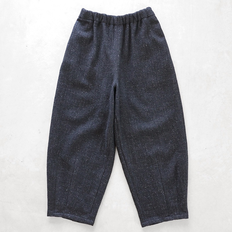 HUIS｜×尾州 縮絨リネンウールバルーンパンツ ロング グレンチェック