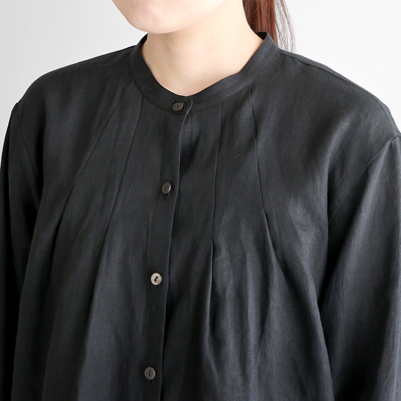 HUISシャトルリネンブラウス シャトルリネンワイドブラウス（ダークグリーン）【レディス