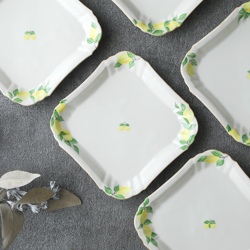 阿部慎太郎　レモン皿 阿部慎太郎 レモン 檸檬 プレート 花形細 リム皿 2枚セット 阿部慎太朗 花