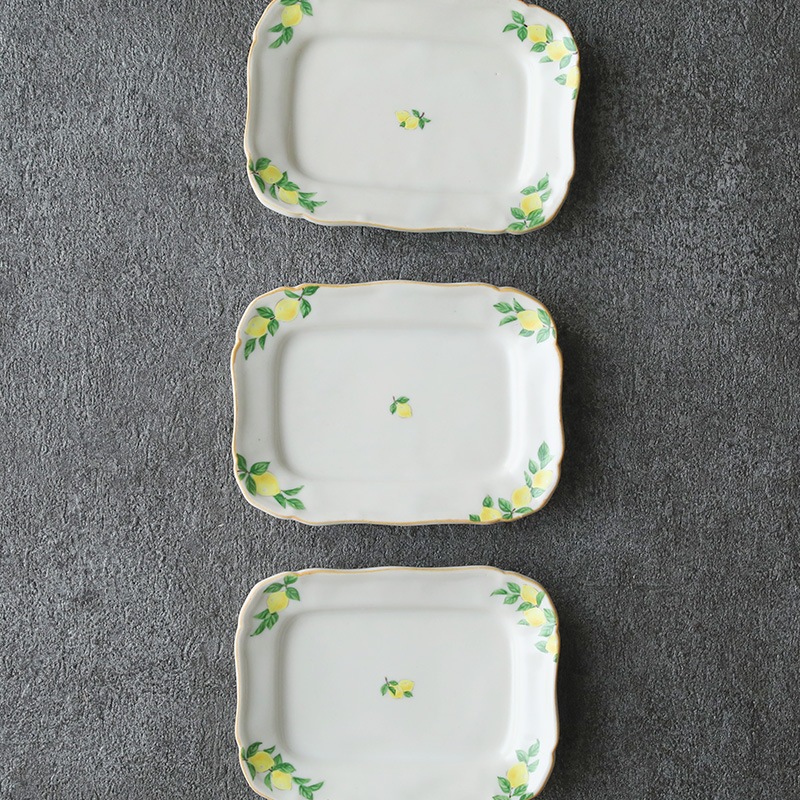 阿部慎太朗｜花形リムまめ皿レクタングル 檸檬 | 趣佳[syuca.jp