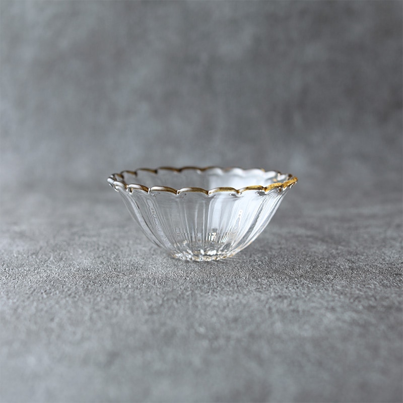 【美品】 田井将博 輪花モール鉢 3点セット 鉢 器 食器 ガラス ボウル 皿 田井将博/輪花モール鉢（大） - BOWKNOT