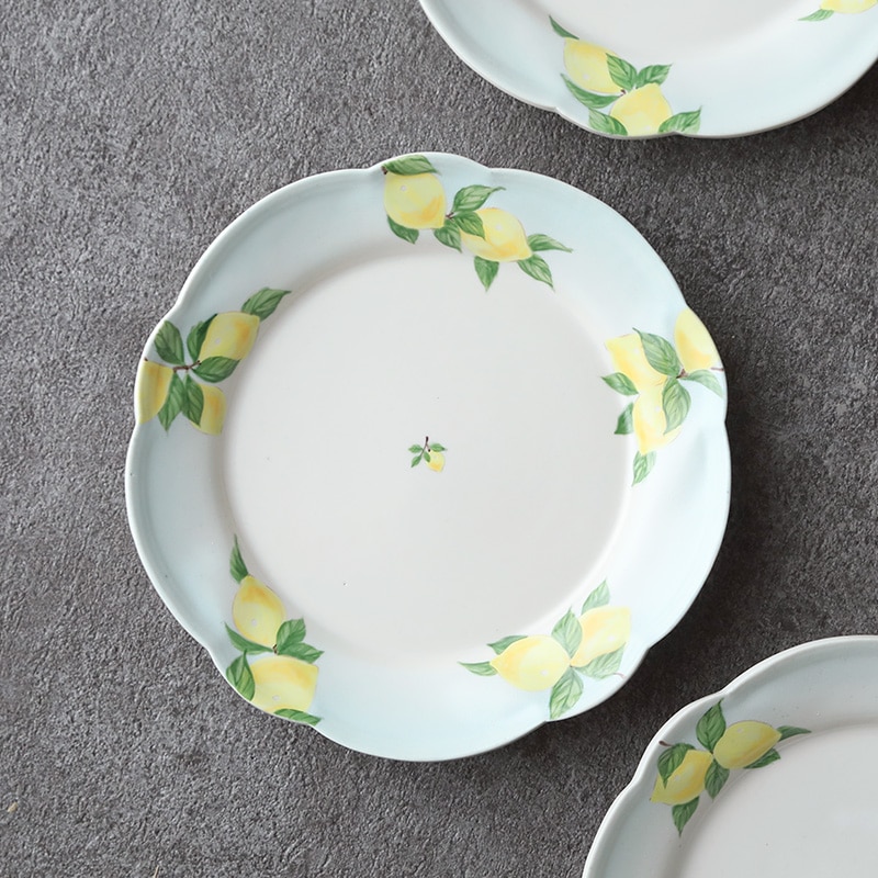 阿部慎太朗さん 檸檬の花リムプレート 阿部慎太朗 レモン 花型細りリム