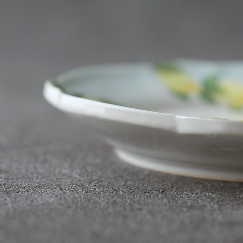 阿部慎太朗｜花形リム皿6寸 檸檬/バイカラー | 趣佳[syuca.jp