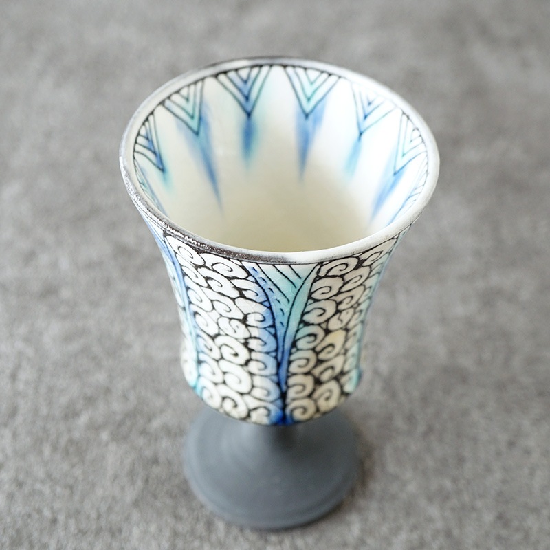 ヒレ酒 陶器 高島大樹 ドミンゴ柄 高島大樹｜ドミンゴワイン杯 | 趣佳[syuca.jp] オンラインショップ
