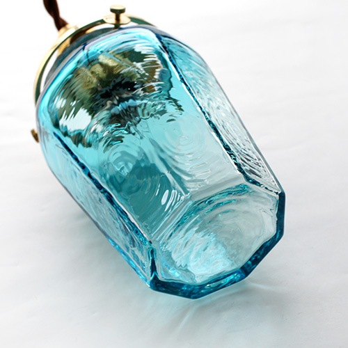 予約注文】安土草多｜ペンダントライト [E17] 八角瓶 青透き被せ | 趣