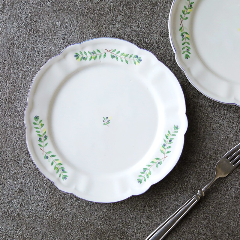 阿部慎太朗｜花形リム皿B 6寸 オリーブ | 趣佳[syuca.jp] オンライン