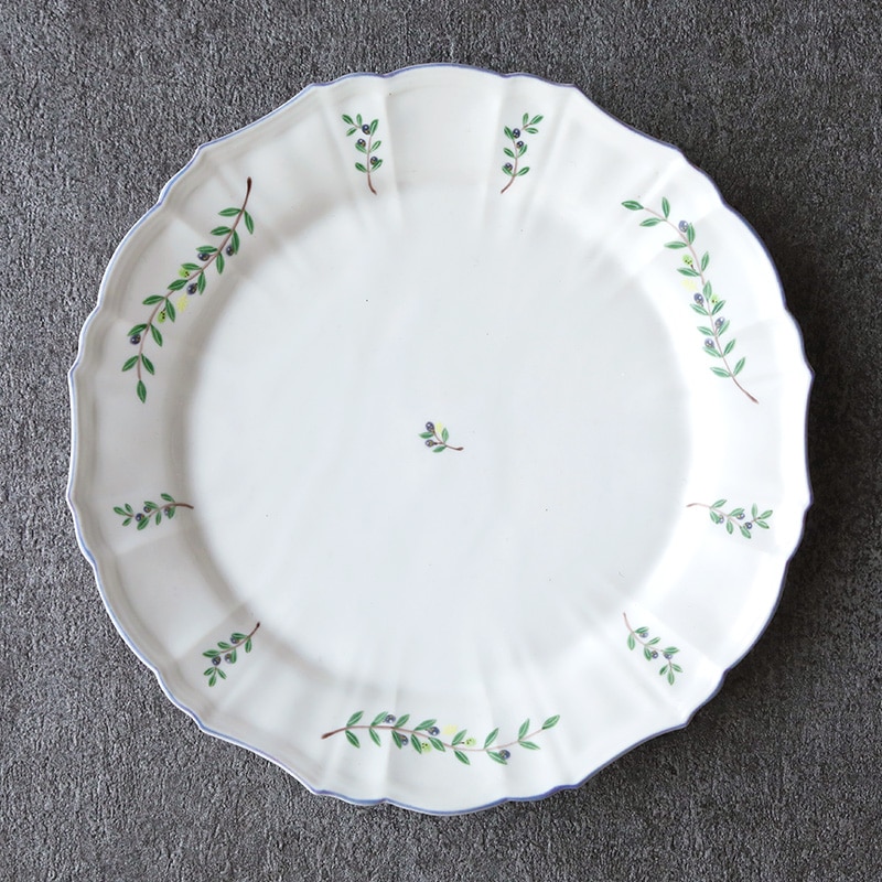 阿部慎太朗 7.5寸お花レリーフ皿 2枚セット 阿部慎太朗｜花形リム皿7寸 オリーブ | 趣佳[syuca.jp] オンライン