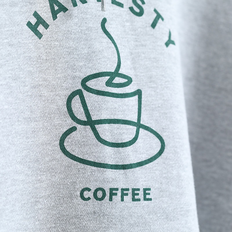 HARVESTYSHOP SWEAT HOODIE COFFEE GRAY