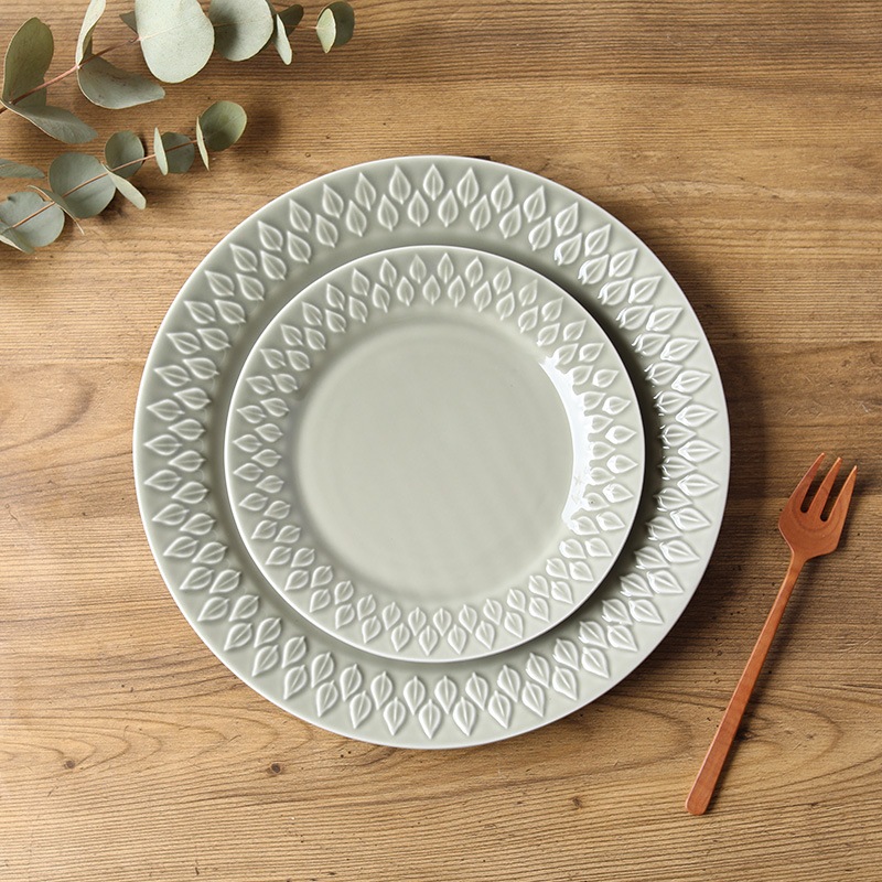 光泉窯｜リーフ柄プレート 大 | 趣佳[syuca.jp] オンラインショップ