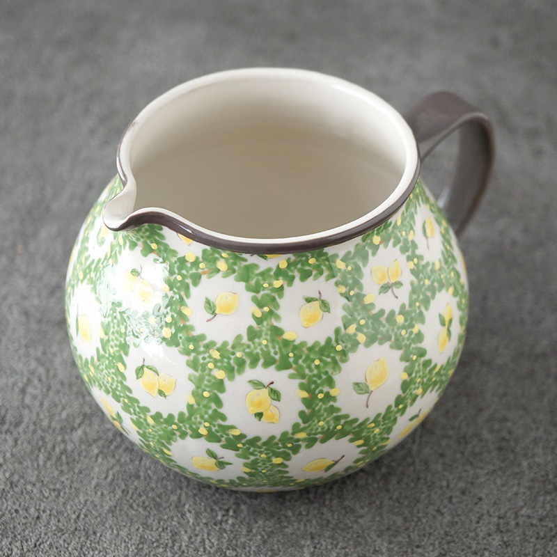 リトアニア？ ビンテージ いっちん描き 鳥花文 ピッチャー 花入 スリップウェア 阿部慎太朗｜ピッチャー 檸檬/リバティ | 趣佳[syuca.jp] オンライン