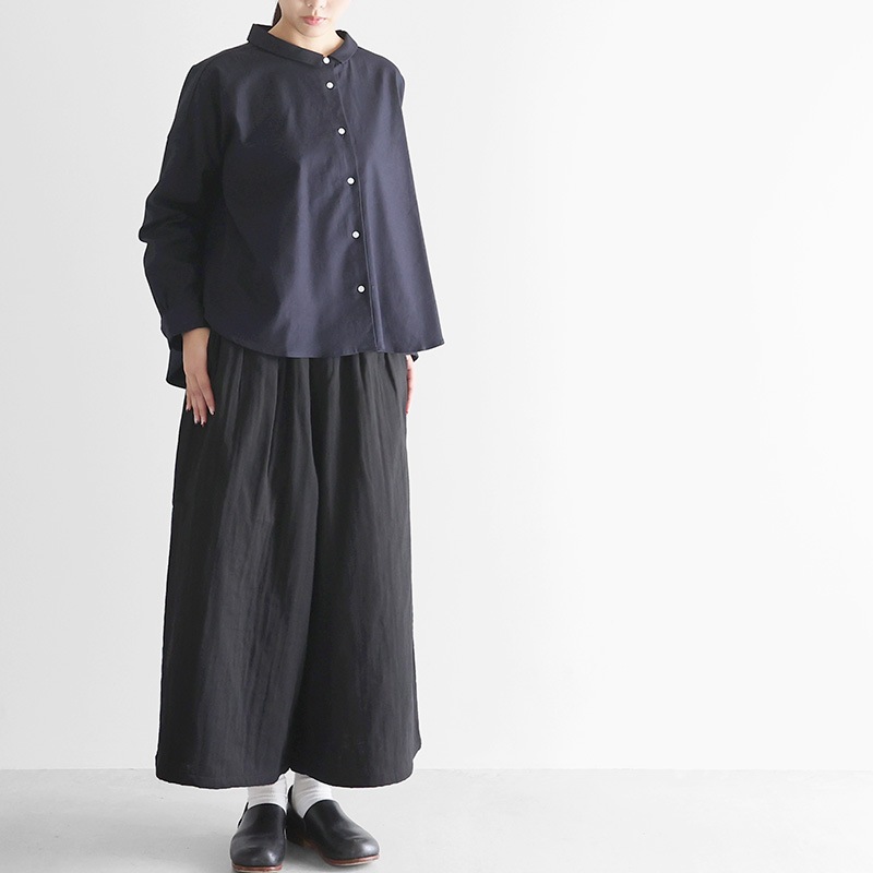 HUIS｜シャトルトリプルガーゼスカートパンツ ブラック【ユニセックス