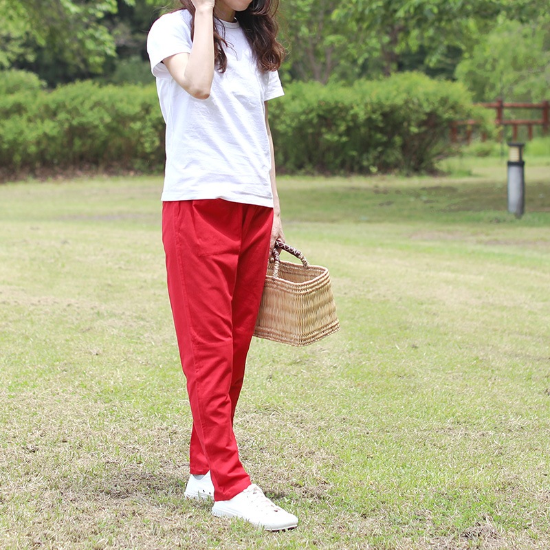 うなぎの寝床　ワンピース　無地　レッド　綿100%　春物 久留米絣のためのワンピース 無地 | 商品一覧 | 地域文化商社