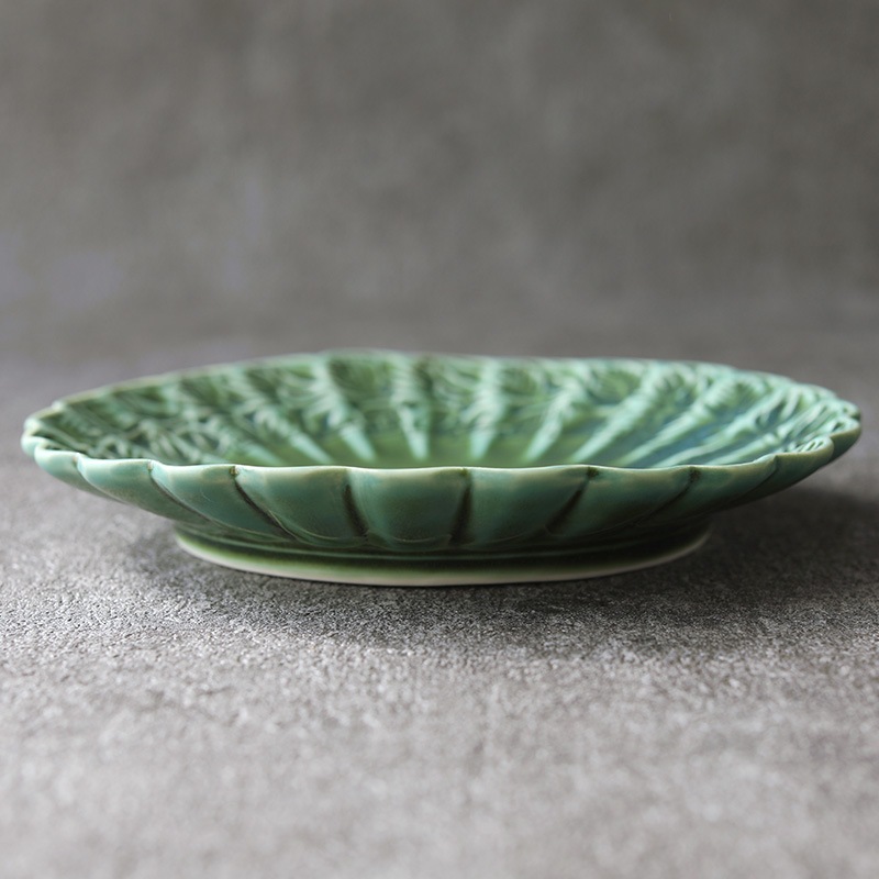 岳中爽果｜輪花型皿 中 葉 彫絵 織部 | 趣佳[syuca.jp] オンライン