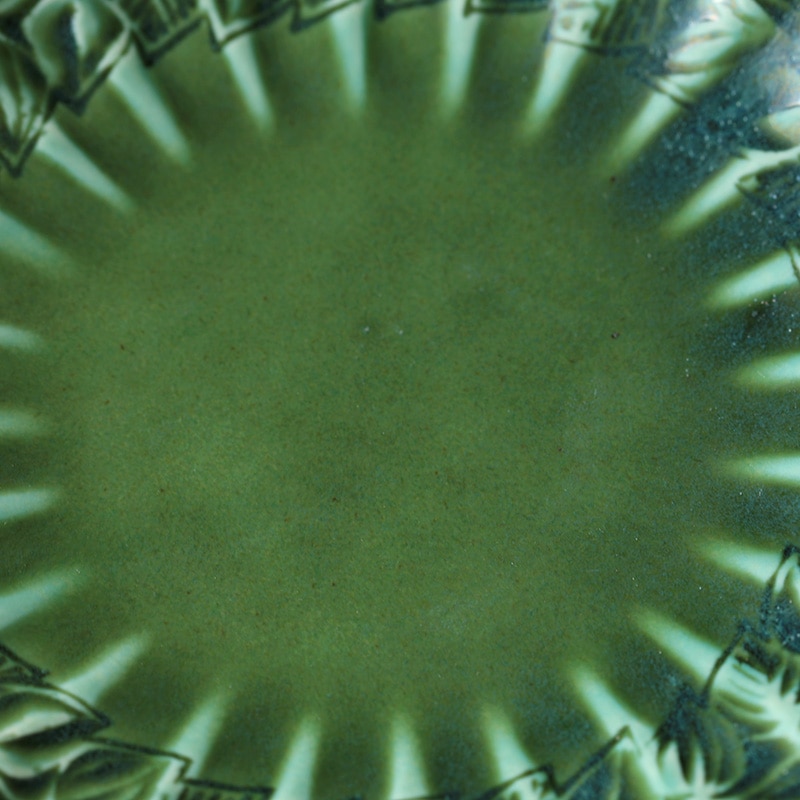 岳中爽果｜輪花型皿 中 葉 彫絵 織部 | 趣佳[syuca.jp] オンライン