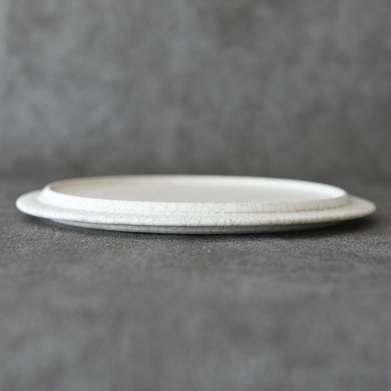 船串篤司　プレート白 貫入2枚 船串篤司 プレート白 貫入2枚