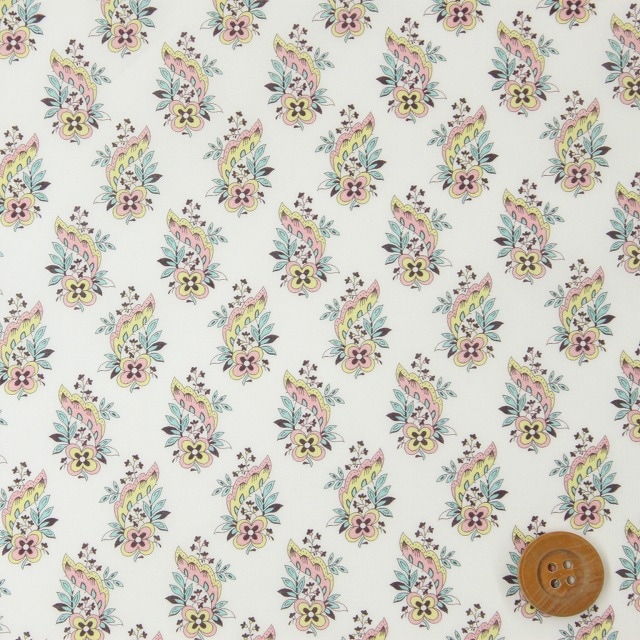 【サンドウ限定復刻色】リバティプリント タナローン（Lennon レノン）ライトピンク＆グリーン【19-1229115・P19C】