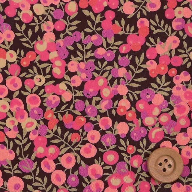 【サンドウ限定復刻色】リバティプリント タナローン（Wiltshire ウィルトシャー）ピンク＆ブラウン【3339009・RE】