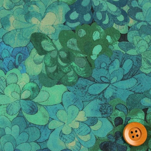 【サンドウ限定復刻色】リバティ・ファブリックス タナローン（Emerald Bay エメラルド・ベイ）グリーン＆ブルー【15-3635258・15A】