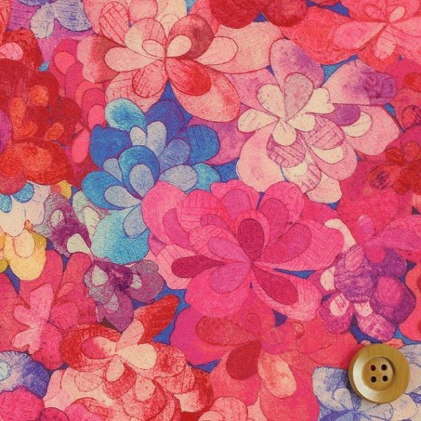 【サンドウ限定復刻色】リバティ・ファブリックス タナローン（Emerald Bay エメラルド・ベイ）ショッキングピンク【15-3635258・15B】