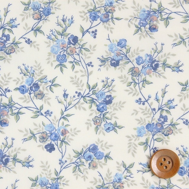 【サンドウ限定復刻色】リバティプリント タナローン（Anana アナナ）ブルー【3636105・96BT】