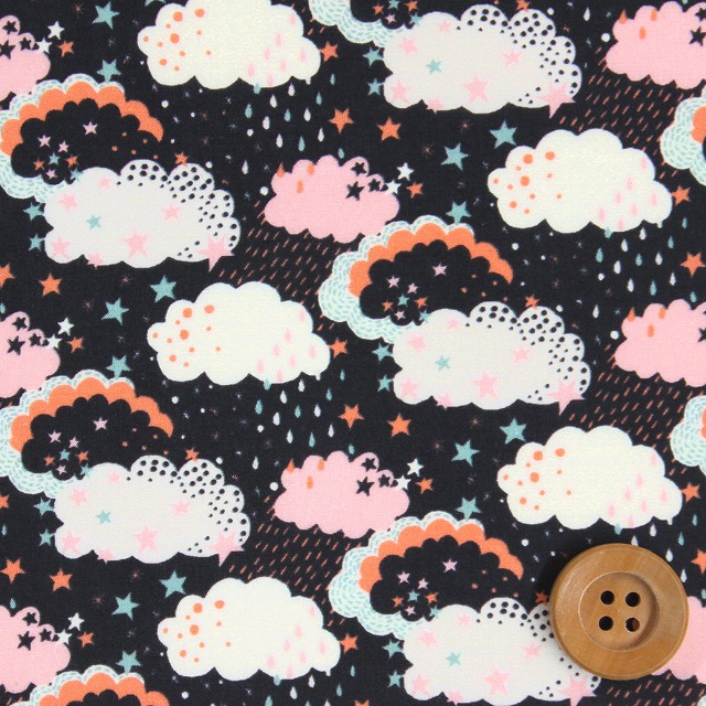 【サンドウ限定復刻色】リバティ・ファブリックス タナローン（Hiding ハイディング）ブラック＆ピンク【17-36371100・17A】