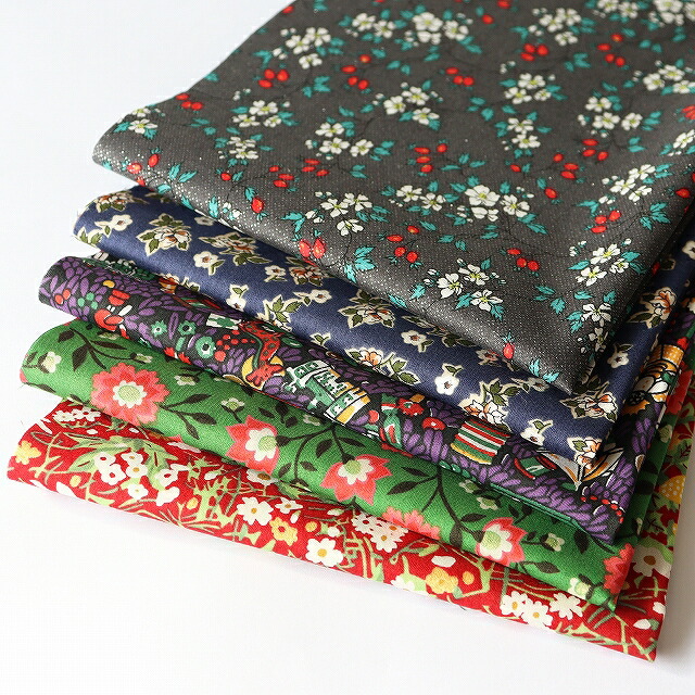 【定形外郵便なら送料無料】◎リバティ・ファブリックスお試しセット◎リバティプリント タナローンカットクロス5枚セット（Merry Malcolm）【10%ポイントアップ！】