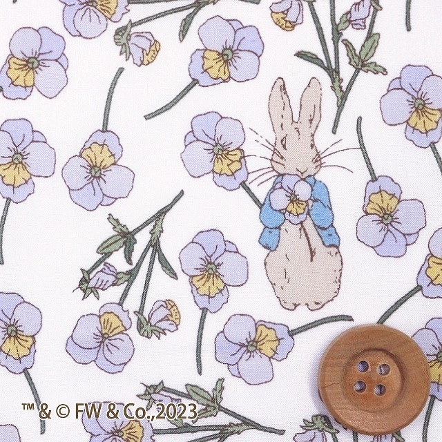 ピーターラビット（TM）× リバティプリント タナローン（Ros Rabbit ロス・ラビット）ライトパープル【DC32844・J23E】