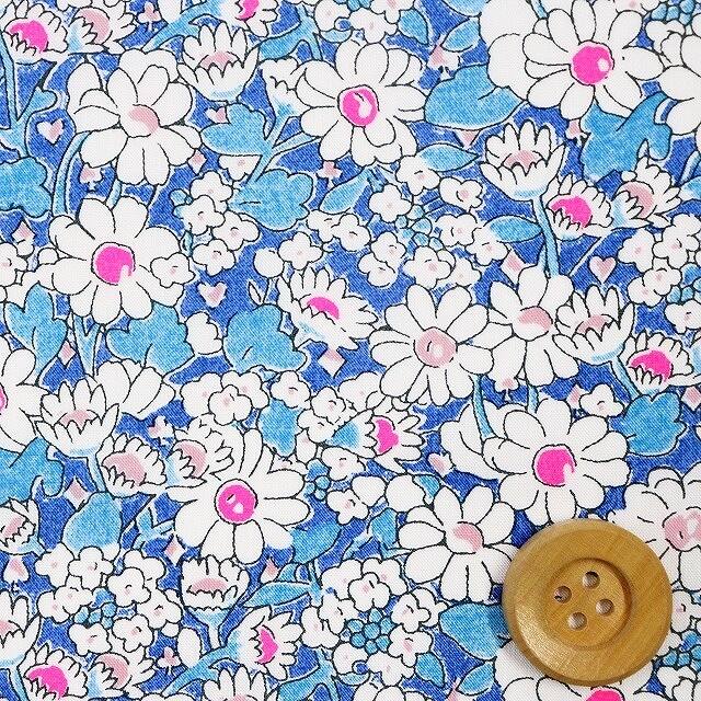 リバティプリント タナローン（Alice Neon アリス・ネオン）ブルー/ピンクネオン【DC32677・J23A】