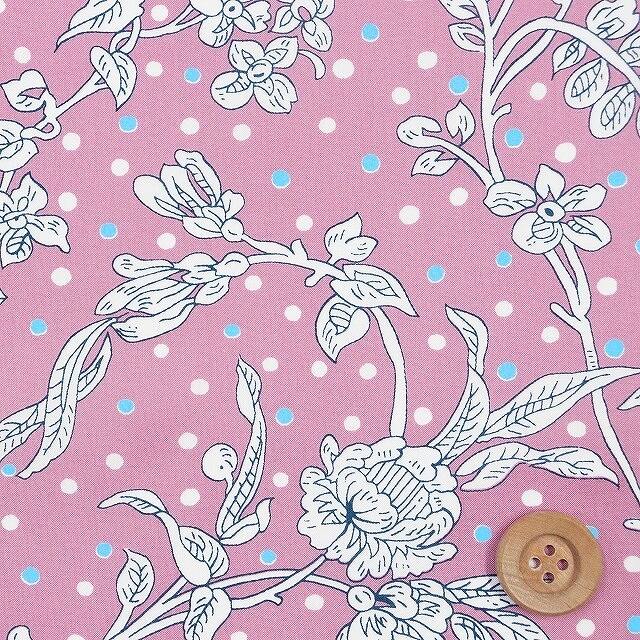 リバティプリント タナローン（Malory Neon マロリー・ネオン）スモーキーピンク/ブルーネオン【DC32679・J23E】