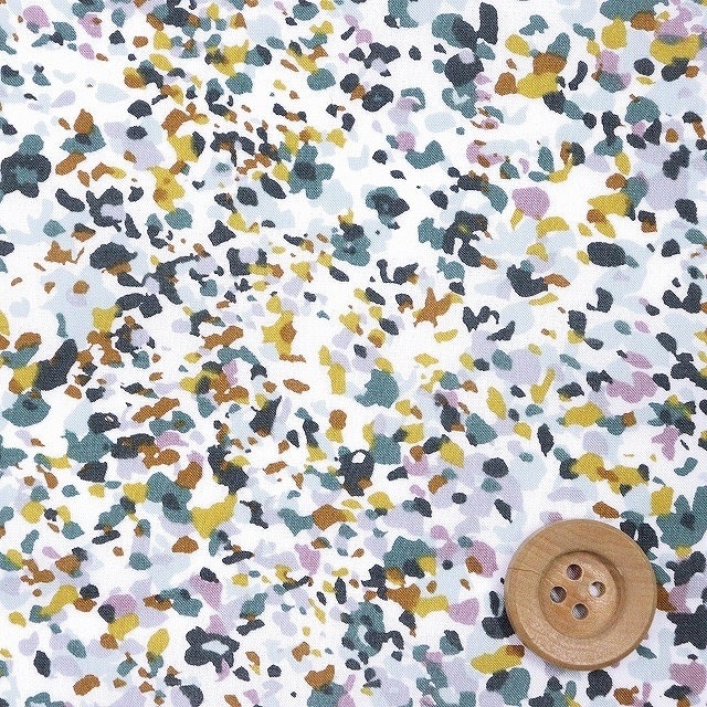 リバティプリント タナローン(SUN SPECKLE サン・スペックル)グリーン&マスタード【23-3633108・23CT】