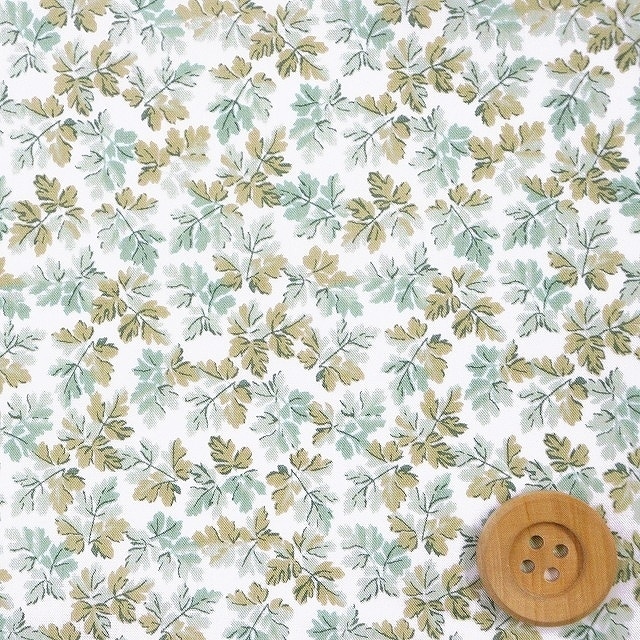 【セール対象商品】リバティプリント タナローン（FALLEN LEAVES フォールン・リーブス）シアーグリーン【23-3633150・23AT】