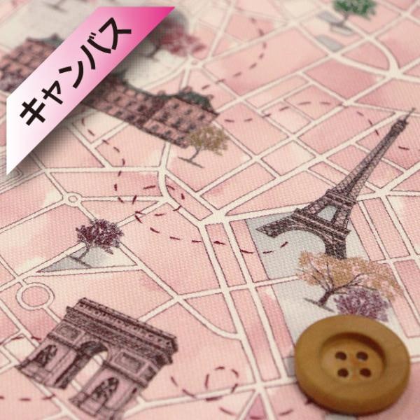 リバティプリント【11号帆布/インクジェットプリント】（Rue de Paris ルー・ドゥ・パリス）ライトピンク【DC30641・22A】