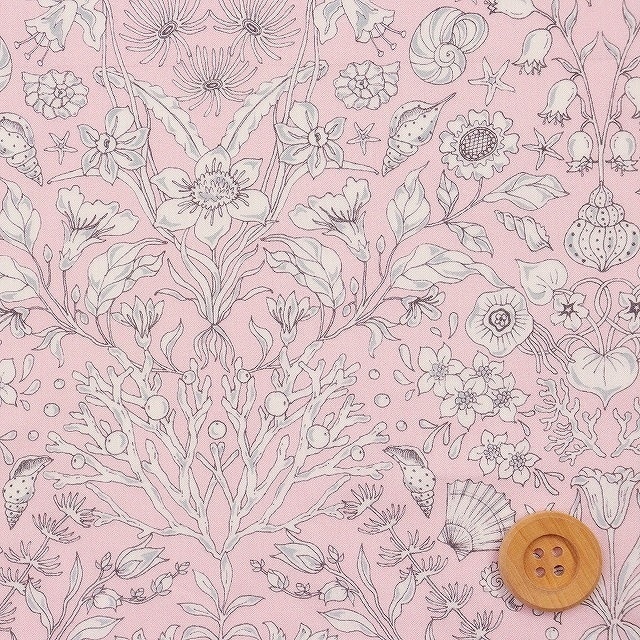 リバティプリント タナローン（Tafiti タフィティ）：ライトピンク【363J6439・C】