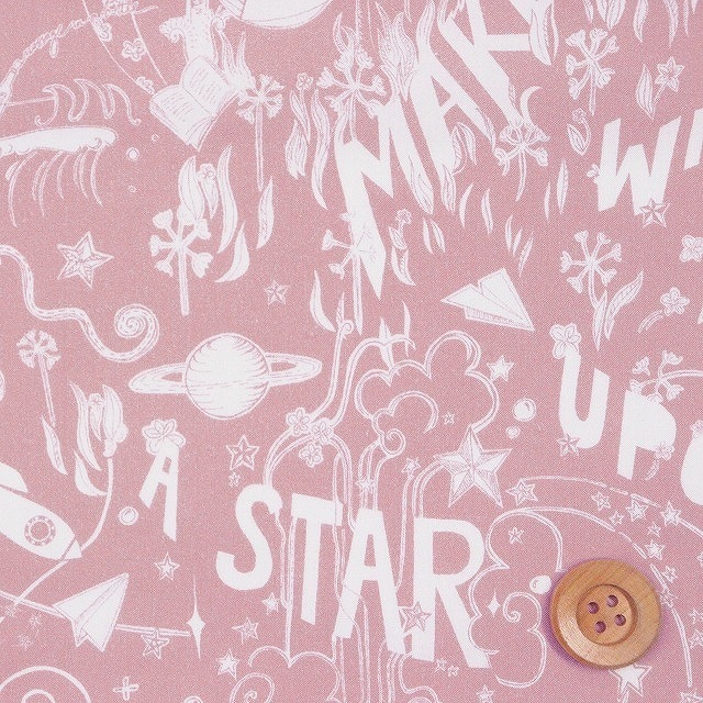 リバティプリント タナローン（Star Wishes スター・ウィッシィーズ）スモーキーピンク【363J6441・A】