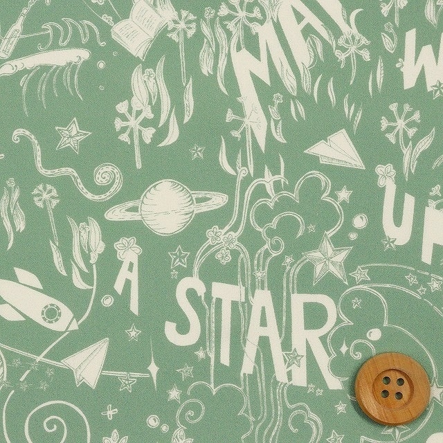 リバティプリント タナローン（Star Wishes スター・ウィッシィーズ）ライトグリーン【363J6441・C】
